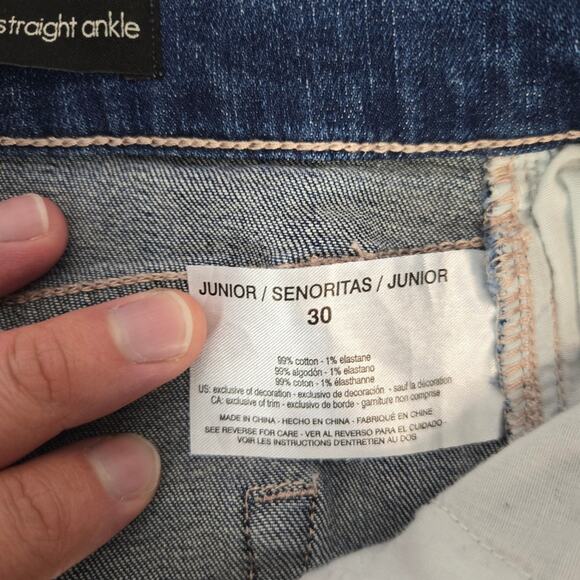 Ella Moss Ankle Jeans Size 30 Floral Embroidered Frayed Hem Boho Hippie Festival - Picture 10 of 15